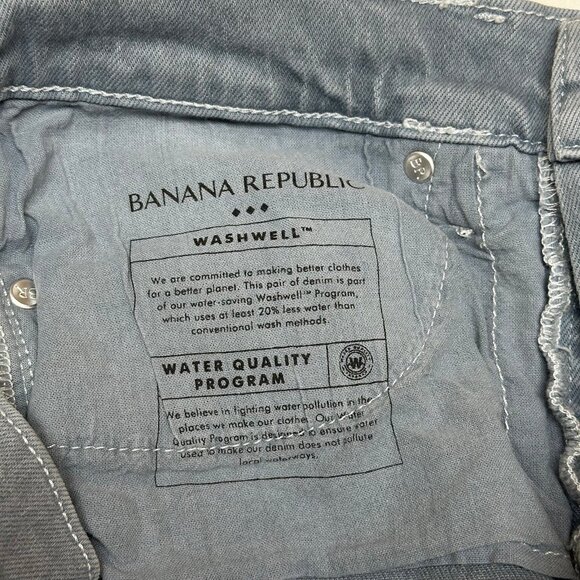 Banana Republic Womens Wide Leg Crop Jeans Size 27/4 Tall Blue Gray High Rise - Picture 6 of 9